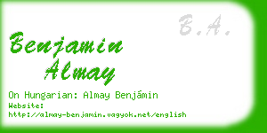 benjamin almay business card