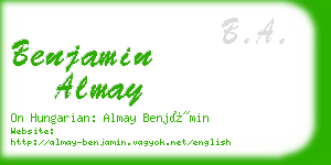 benjamin almay business card